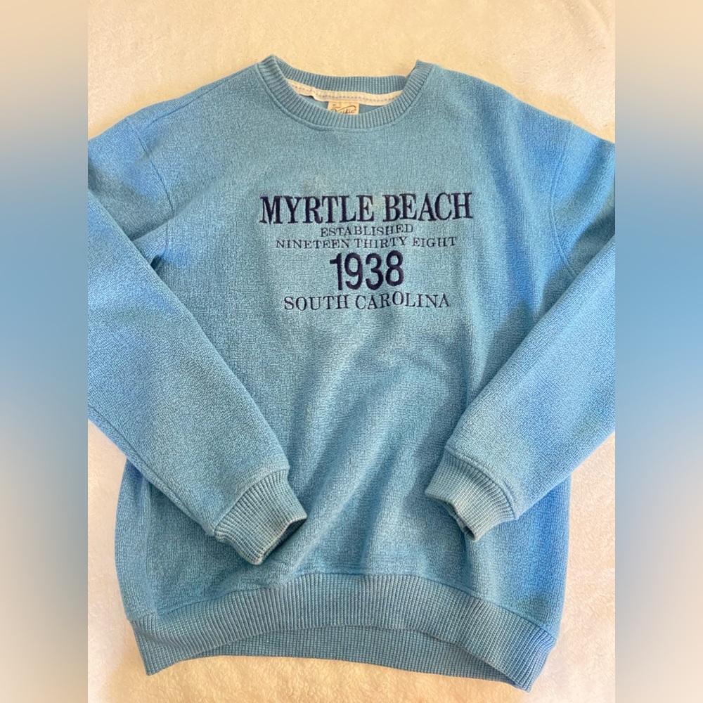Myrtle beach sweater/sweatshirt blue (fits a size small or medium)